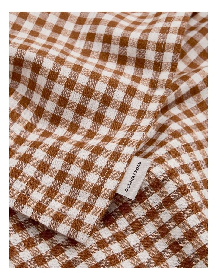 Noni Gingham Queen Quilt Cover in Pecan image 3