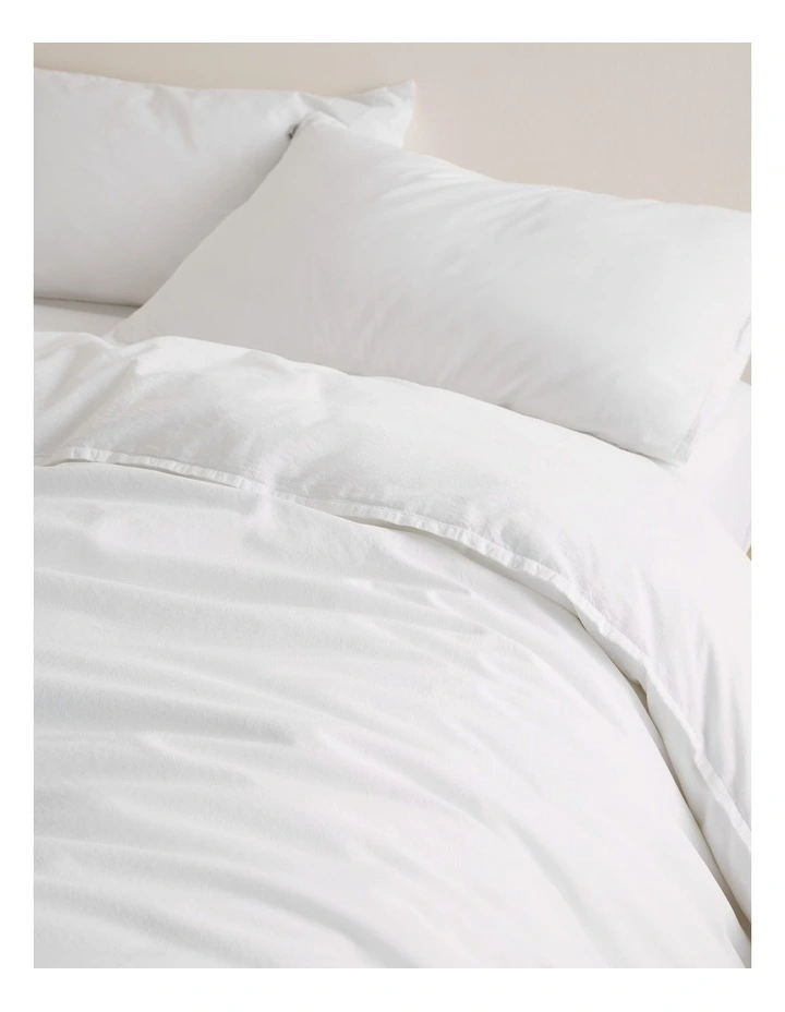 Brae Australian Cotton Queen Quilt Cover in White image 2