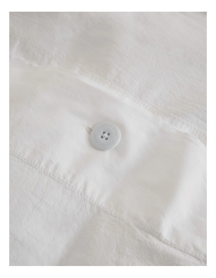 Brae Australian Cotton Queen Quilt Cover in White image 3