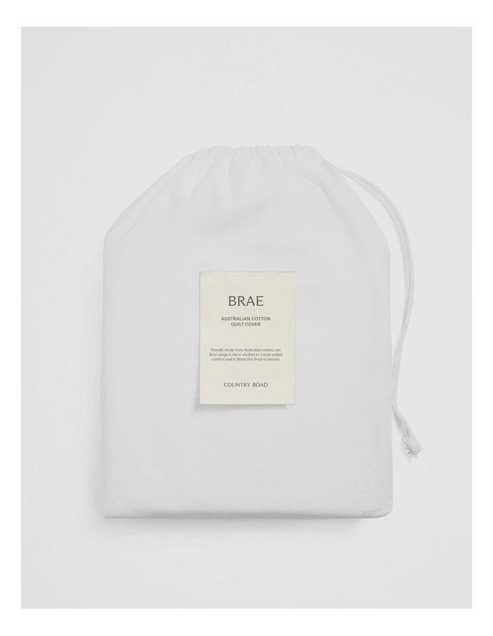 Brae Australian Cotton Queen Quilt Cover in White image 4