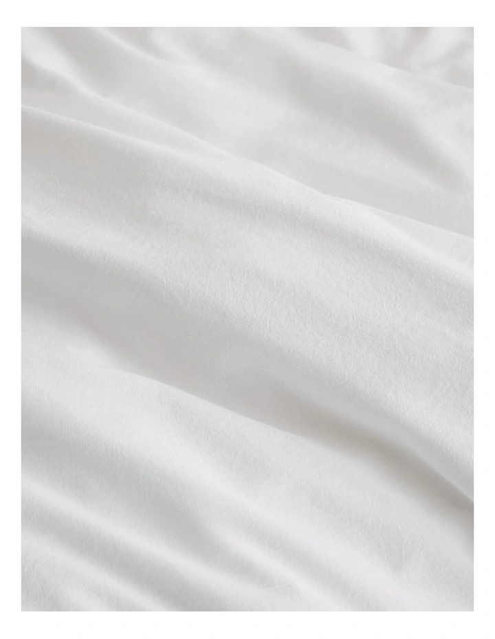 Brae Australian Cotton Queen Quilt Cover in White image 5