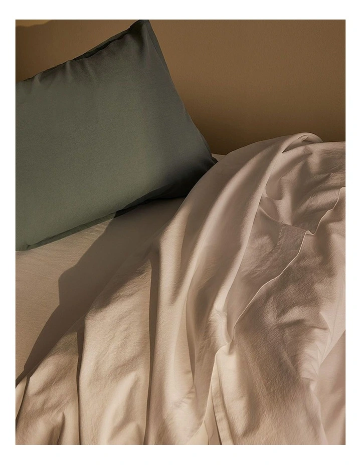 Brae Australian Cotton Single Quilt Cover in White image 4