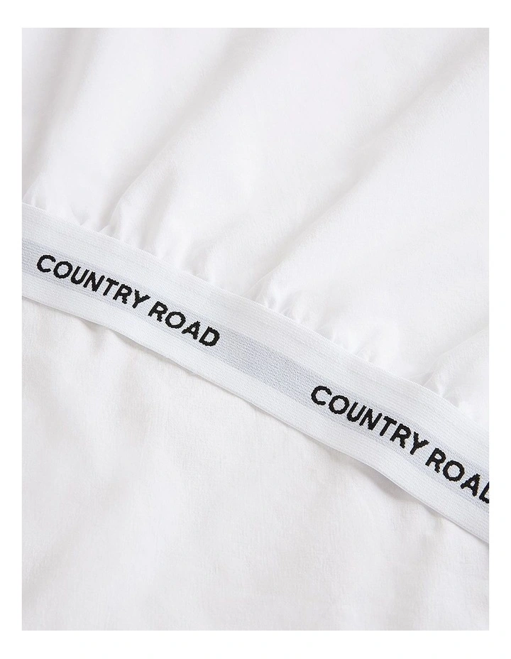 Brae Australian Cotton Double Fitted Sheet in White image 2