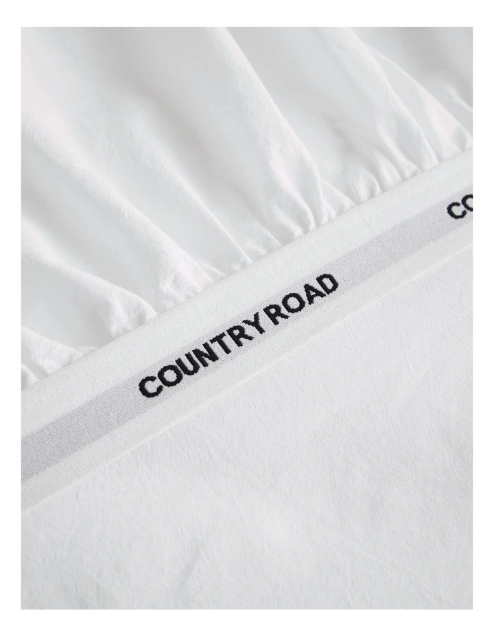 Brae Australian Cotton Double Fitted Sheet in White image 3