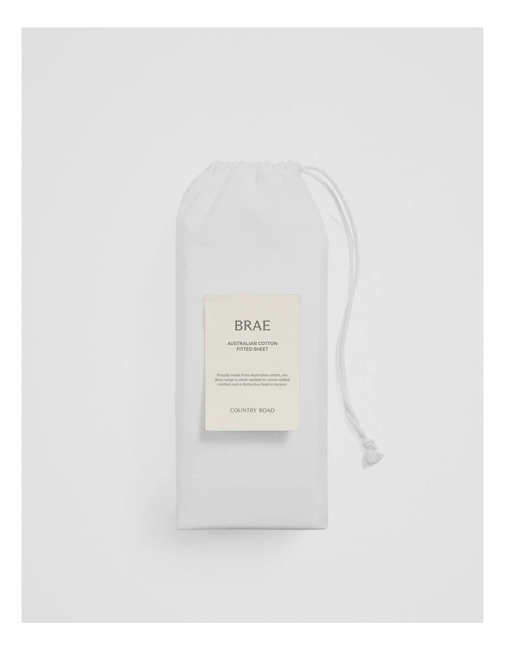 Brae Australian Cotton Double Fitted Sheet in White image 4