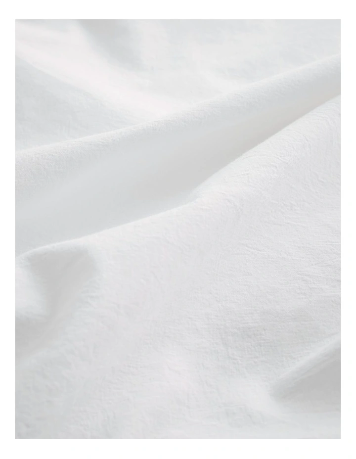 Brae Australian Cotton Double Fitted Sheet in White image 5
