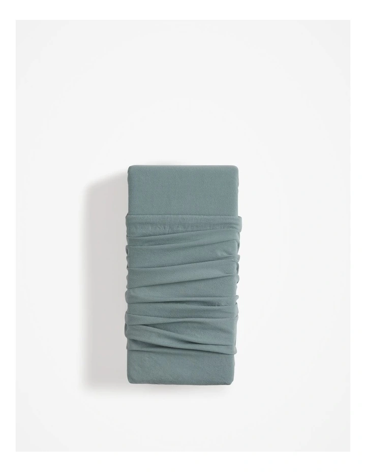 Brae Australian Cotton Double Fitted Sheet in Blue Gum image 1