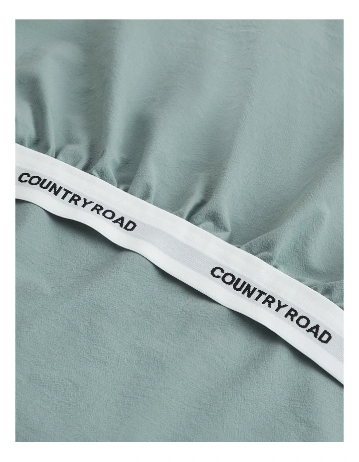 Brae Australian Cotton Double Fitted Sheet in Blue Gum image 2