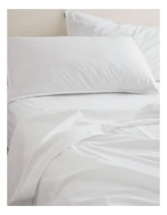 Brae Australian Cotton Double Flat Sheet in White