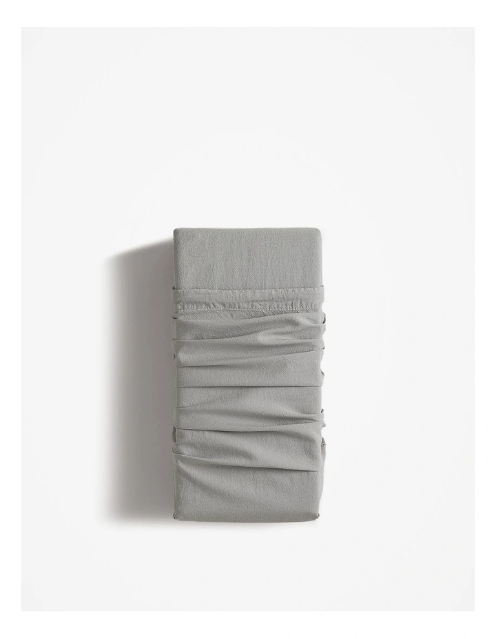 Brae Australian Cotton Fitted Sheet Queen in Grey image 1