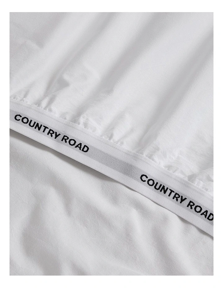 Brae Australian Cotton King Fitted Sheet in White image 2