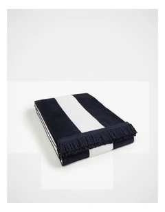 Beau Australian Cotton Beach Towel in Navy