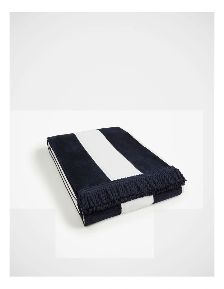 Beau Australian Cotton Beach Towel in Navy image 1