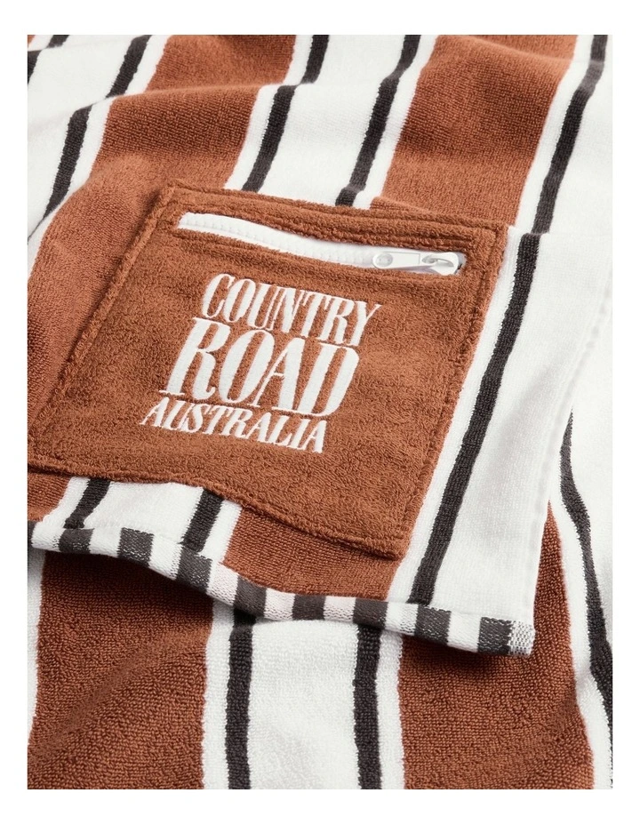Harry Pocket Australian Cotton Beach Towel in Tan image 2