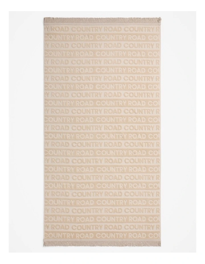 Charlie Beach Australian Cotton Beach Towel in Sand image 1