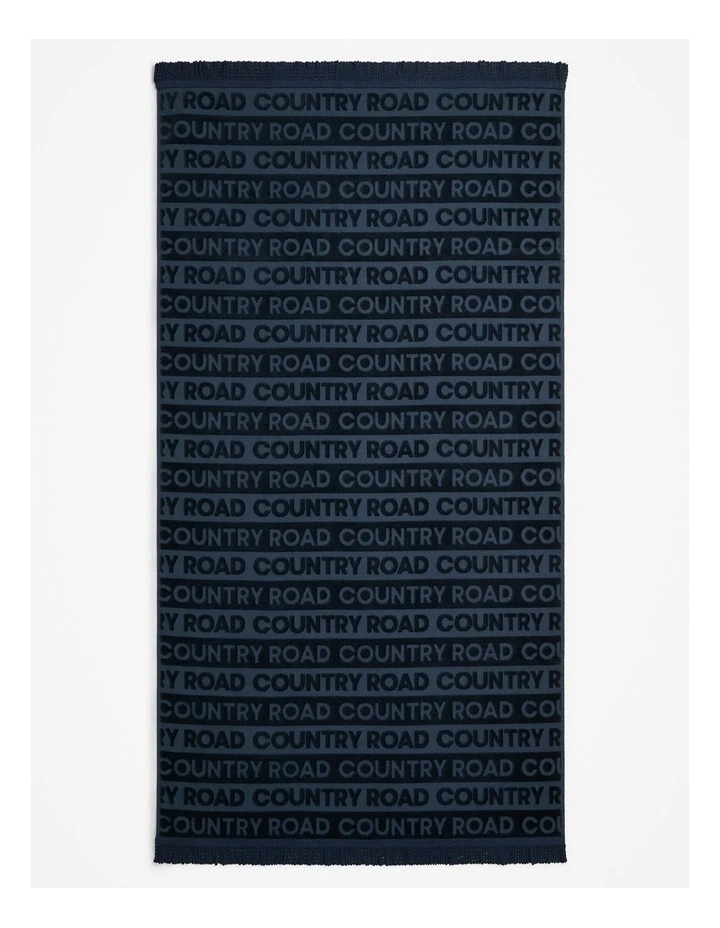 Charlie Beach Australian Cotton Beach Towel in Navy image 1