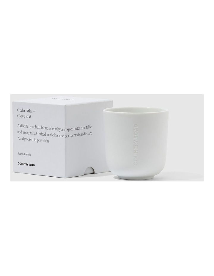 Cedar Atlas + Clove Bud Candle Small in Snow White