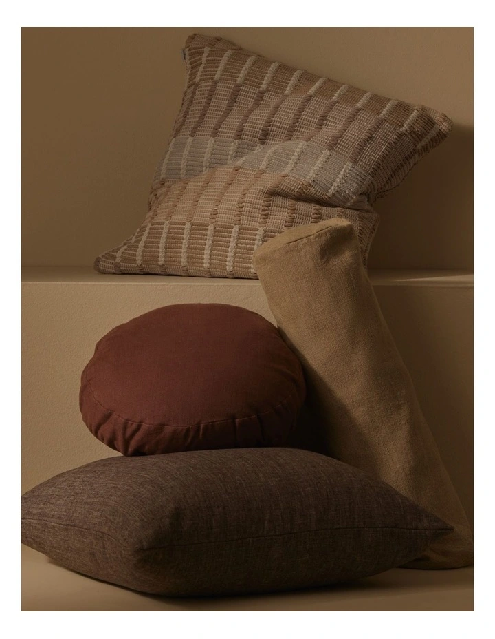 Cove Linen Cushion 60x60cm in Chocolate image 2
