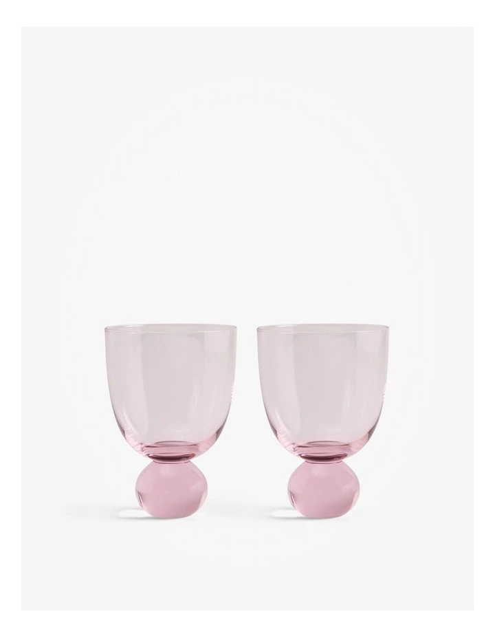 Ester Cocktail Glass Set Of 2 in Sugar Pink image 1