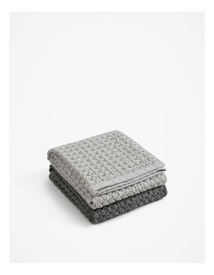 Meeka Australian Cotton Tea Towel Pack Of 2 in Grey Marle image 1