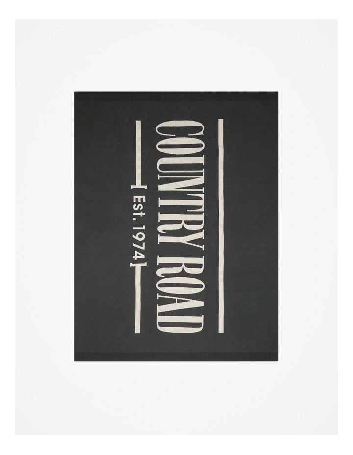 Organically Grown Cotton Heritage Knit Throw in Charcoal image 2