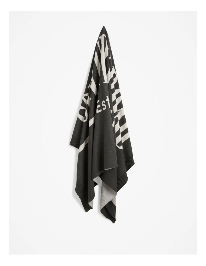 Organically Grown Cotton Heritage Knit Throw in Charcoal image 3