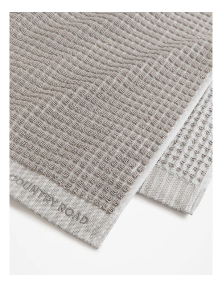 Luma Australian Cotton Hand Towel in Pale Grey image 2