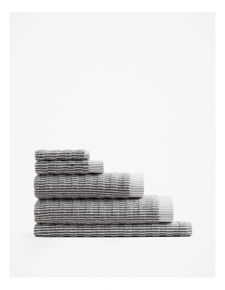 Pippa Australian Cotton Face Washer in Charcoal Marle image 3