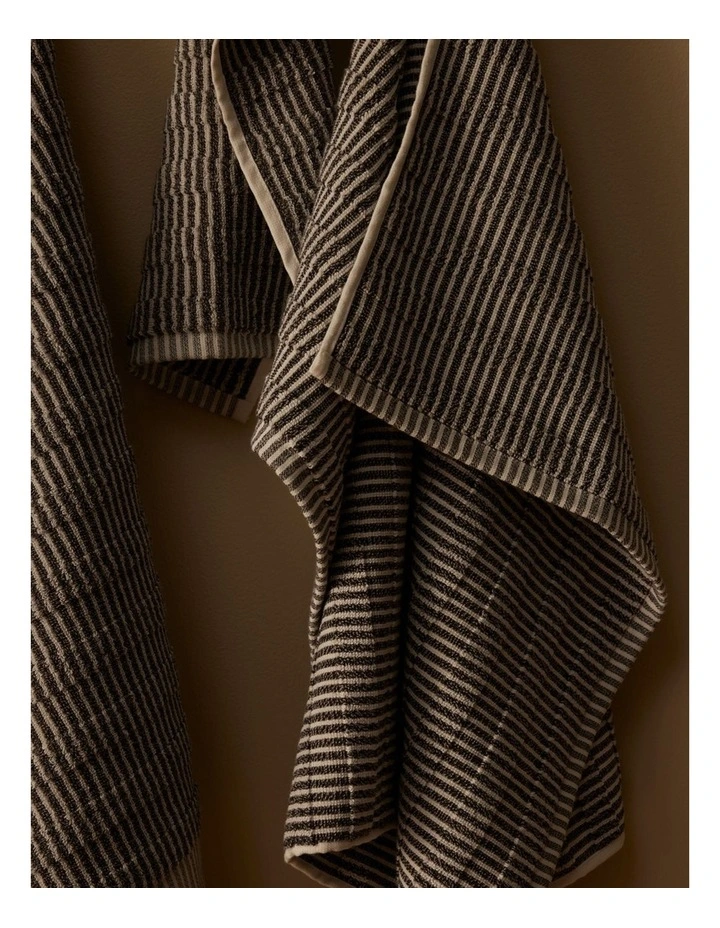Pippa Australian Cotton Hand Towel in Charcoal Marle image 2