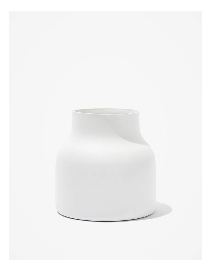 Dane Ceramic Medium Vase in Snow image 1