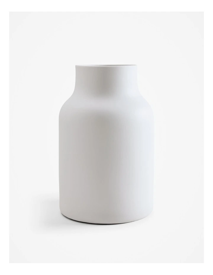 Dane Ceramic Large Vase in Snow image 1