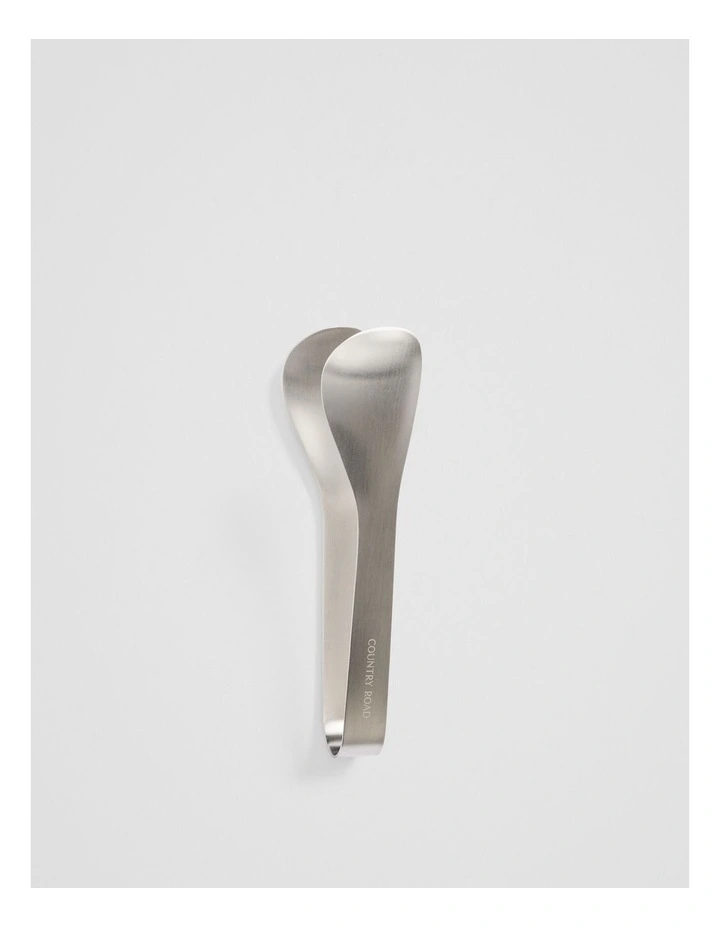 Nolan Small Tongs in Brushed Steel image 1
