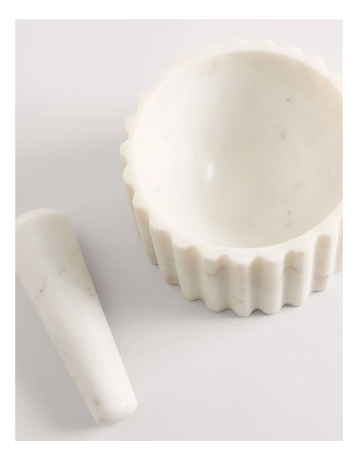 Windsor Marble Mortar and Pestle in Snow image 3
