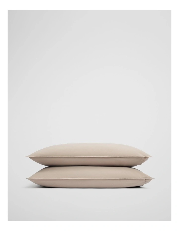 Brae Australian Cotton Pillowcase Pair in Natural image 1
