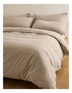 Brae Australian Cotton Queen Quilt Cover in Natural
