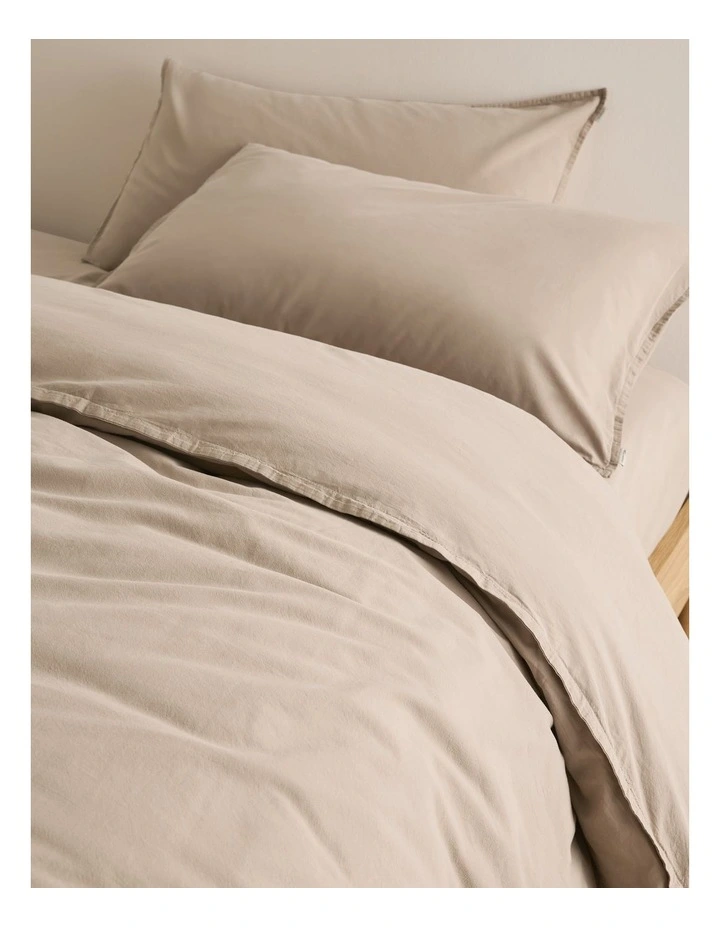 Brae Australian Cotton Queen Quilt Cover in Natural image 2