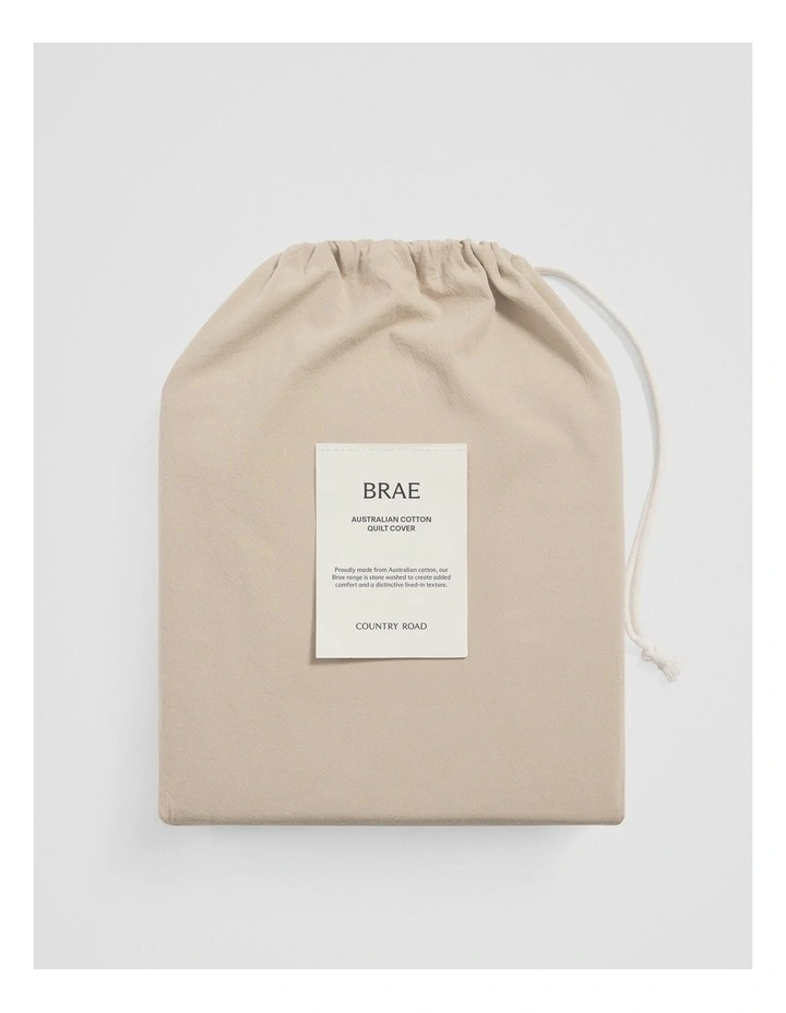 Brae Australian Cotton Queen Quilt Cover in Natural image 4