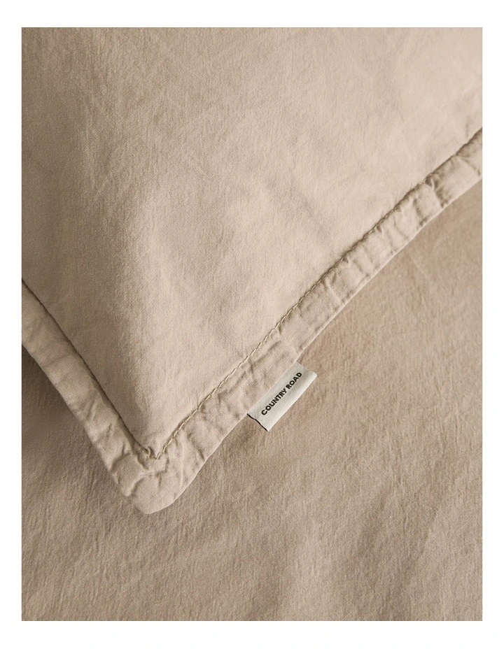 Brae Australian Cotton Queen Quilt Cover in Natural image 6