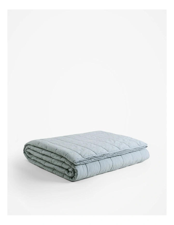 Brae Australian Cotton Bed Cover in Mineral Blue image 1