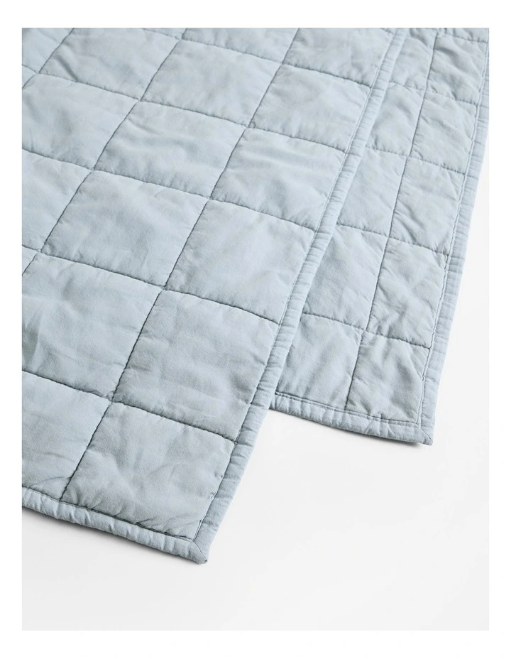 Brae Australian Cotton Bed Cover in Mineral Blue image 2