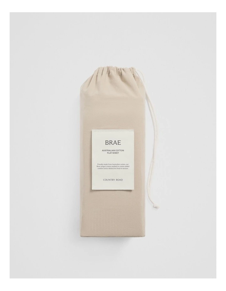 Brae Australian Cotton Queen Flat Sheet in Natural image 4