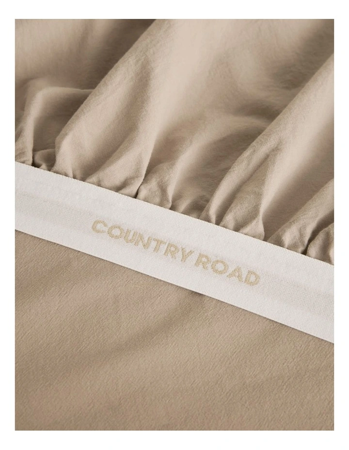 Brae Australian Cotton King Fitted Sheet in Natural image 3