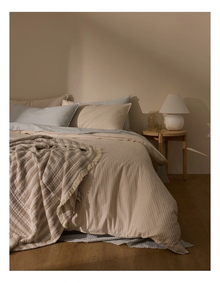 Country Road Brae Australian Cotton Stripe King Single Quilt Cover In