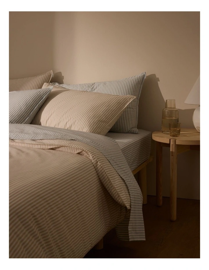 Country Road Brae Australian Cotton Stripe King Single Quilt Cover In