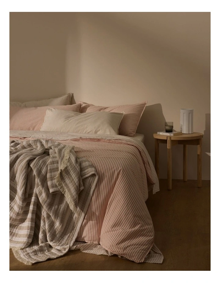 Country Road Brae Australian Cotton Stripe King Single Quilt Cover In