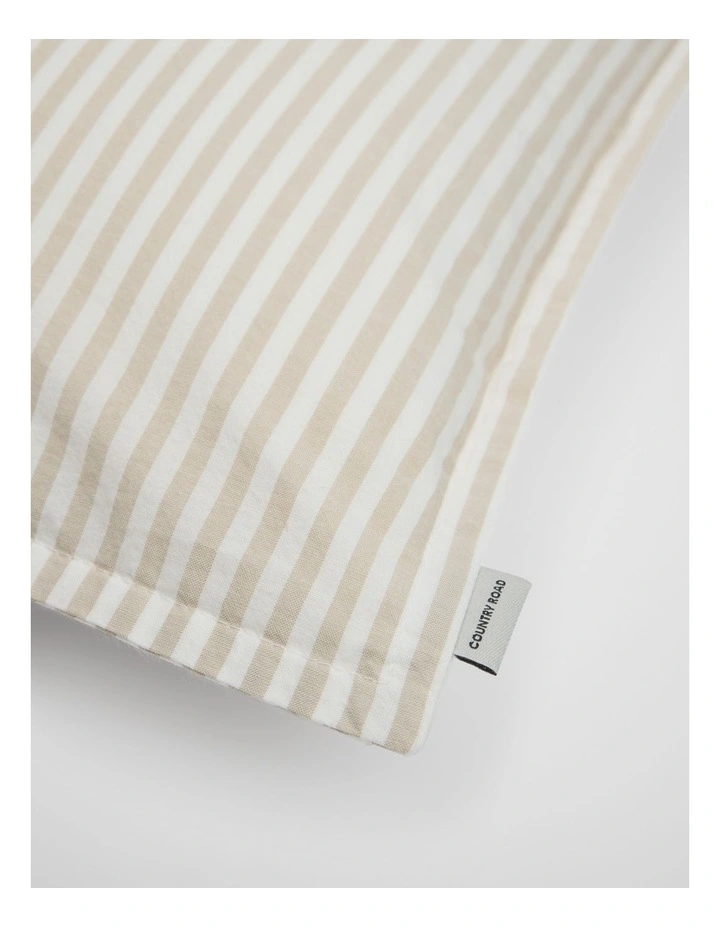 Brae Australian Cotton Stripe Standard Pillowcase Pair in Natural image 2