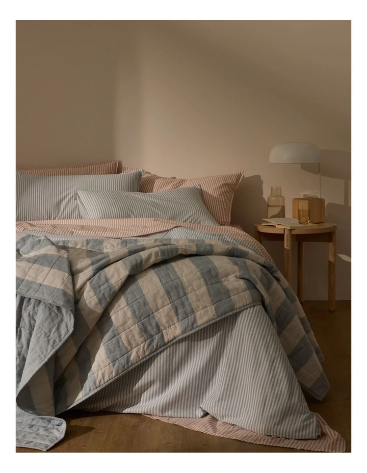 Lewis Bed Cover in Mineral Blue image 2