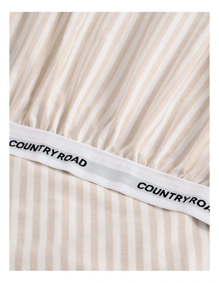 Country Road Brae Australian Cotton Stripe Single Fitted Sheet In