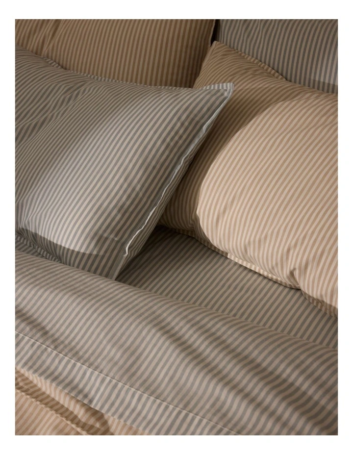 Country Road Brae Australian Cotton Stripe King Single Flat Sheet In Mineral Blue MYER