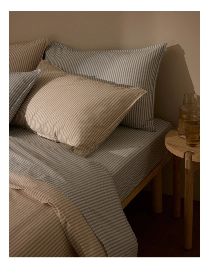 Country Road Brae Australian Cotton Stripe King Single Fitted Sheet In